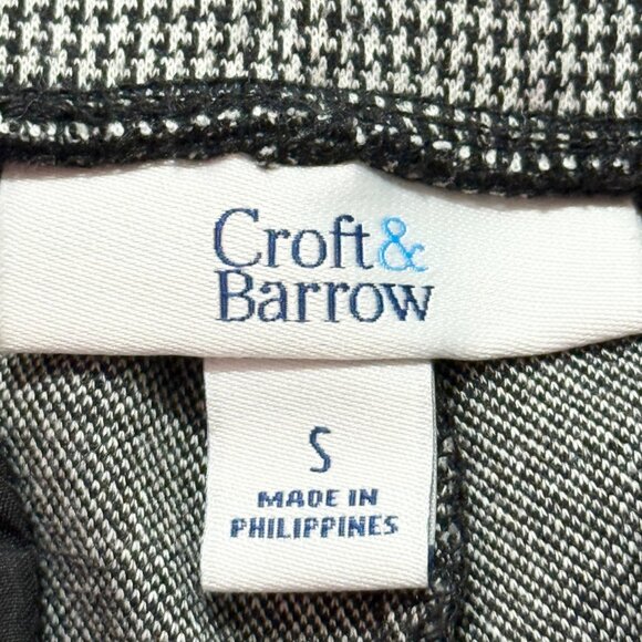 Croft & Barrow Women's Stretch Houndstooth Pintuck Black/White Ankle Pants Small - Picture 5 of 10